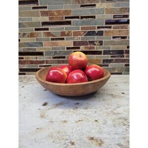 Vintage Munising 2nd Dough Bowl Wooden 11" Oval, Farmhouse Kitchen Primitive
